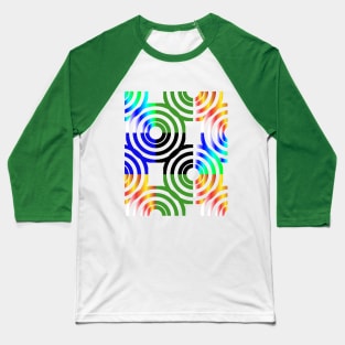 Hipster Circle Seamless Neon Pattern Baseball T-Shirt